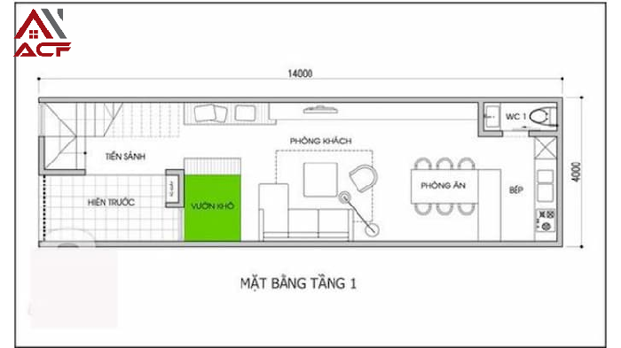 Xây nhà trọn gói Hải Phòng - Bản vẽ mặt bằng tầng 1